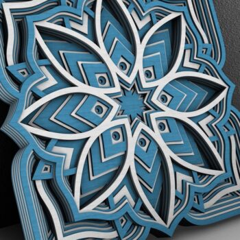 Intra απο ξύλο plywood 3mm-4mm πάχος - Flower Mandala , Layered Mandala Δίασταση 30x30 cm INTRAFABR-29231160 - Image 2