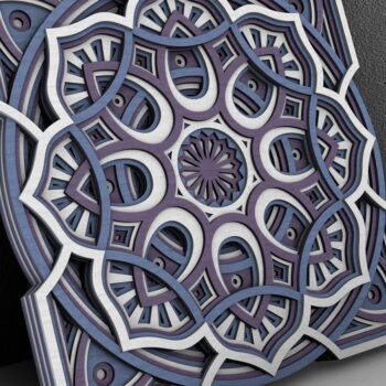 Intra απο ξύλο plywood 3mm-4mm πάχος - Flower Mandala , Layered Mandala Δίασταση 30x30 cm INTRAFABR-29231232 - Image 2