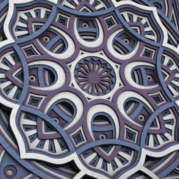 Intra απο ξύλο plywood 3mm-4mm πάχος - Flower Mandala , Layered Mandala Δίασταση 30x30 cm INTRAFABR-29231232 - Image 3