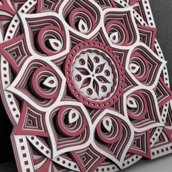 Intra απο ξύλο plywood 3mm-4mm πάχος - Flower Mandala , Layered Mandala Δίασταση 30x30 cm INTRAFABR-29231309 - Image 2