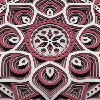 Intra απο ξύλο plywood 3mm-4mm πάχος - Flower Mandala , Layered Mandala Δίασταση 30x30 cm INTRAFABR-29231309 - Image 4