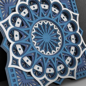 Intra απο ξύλο plywood 3mm-4mm πάχος - Flower Mandala , Layered Mandala  Δίασταση 30x30 cm INTRAFABR-29231672 - Image 2