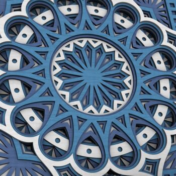 Intra απο ξύλο plywood 3mm-4mm πάχος - Flower Mandala , Layered Mandala  Δίασταση 30x30 cm INTRAFABR-29231672 - Image 3