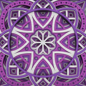 Intra απο ξύλο plywood 3mm-4mm πάχος - Flower Mandala , Layered Mandala  Δίασταση 30x30 cm INTRAFABR-29231951 - Image 1