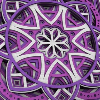 Intra απο ξύλο plywood 3mm-4mm πάχος - Flower Mandala , Layered Mandala  Δίασταση 30x30 cm INTRAFABR-29231951 - Image 3