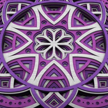 Intra απο ξύλο plywood 3mm-4mm πάχος - Flower Mandala , Layered Mandala  Δίασταση 30x30 cm INTRAFABR-29231951 - Image 4