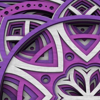 Intra απο ξύλο plywood 3mm-4mm πάχος - Flower Mandala , Layered Mandala  Δίασταση 30x30 cm INTRAFABR-29231951 - Image 6