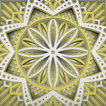 Intra απο ξύλο plywood 3mm-4mm πάχος - Flower Mandala , Layered Mandala  Δίασταση 30x30 cm INTRAFABR-29232139 - Image 1