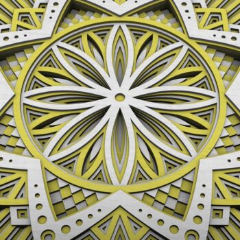 Intra απο ξύλο plywood 3mm-4mm πάχος - Flower Mandala , Layered Mandala  Δίασταση 30x30 cm INTRAFABR-29232139 - Image 4