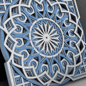 Intra απο ξύλο plywood 3mm-4mm πάχος - Flower Mandala , Layered Mandala  Δίασταση 30x30 cm INTRAFABR-29229341 - Image 2