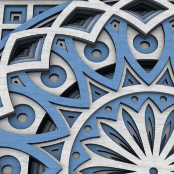 Intra απο ξύλο plywood 3mm-4mm πάχος - Flower Mandala , Layered Mandala  Δίασταση 30x30 cm INTRAFABR-29229341 - Image 6