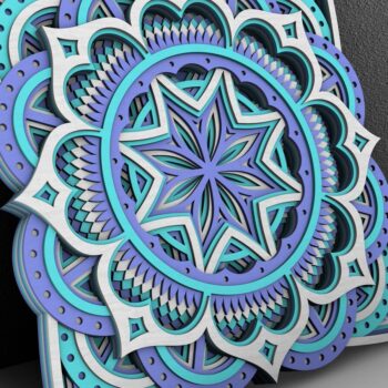 Intra απο ξύλο plywood 3mm-4mm πάχος - Flower Mandala , Layered Mandala  Δίασταση 30x30 cm INTRAFABR-29232559 - Image 2