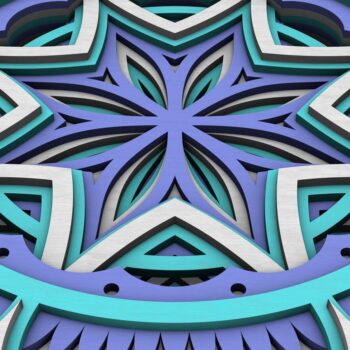 Intra απο ξύλο plywood 3mm-4mm πάχος - Flower Mandala , Layered Mandala  Δίασταση 30x30 cm INTRAFABR-29232559 - Image 5