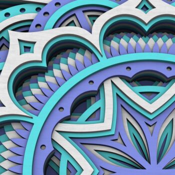 Intra απο ξύλο plywood 3mm-4mm πάχος - Flower Mandala , Layered Mandala  Δίασταση 30x30 cm INTRAFABR-29232559 - Image 6