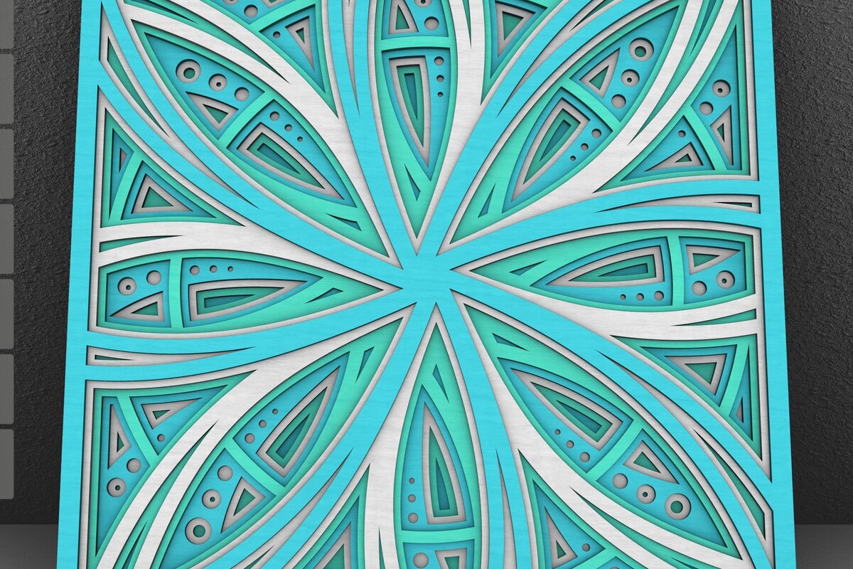 Intra απο ξύλο plywood 3mm-4mm πάχος - Flower Mandala , Layered Mandala  Δίασταση 30x30 cm INTRAFABR-29288395