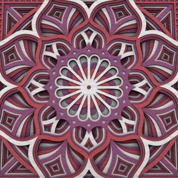 Intra απο ξύλο plywood 3mm-4mm πάχος - Flower Mandala , Layered Mandala  Δίασταση 30x30 cm INTRAFABR-29229815 - Image 1