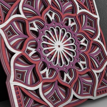 Intra απο ξύλο plywood 3mm-4mm πάχος - Flower Mandala , Layered Mandala  Δίασταση 30x30 cm INTRAFABR-29229815 - Image 2