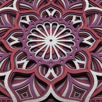 Intra απο ξύλο plywood 3mm-4mm πάχος - Flower Mandala , Layered Mandala  Δίασταση 30x30 cm INTRAFABR-29229815 - Image 4
