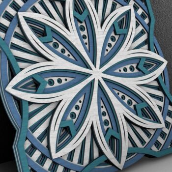 Intra απο ξύλο plywood 3mm-4mm πάχος - Flower Mandala , Layered Mandala  Δίασταση 30x30 cm INTRAFABR-29229930 - Image 2