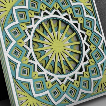 Intra απο ξύλο plywood 3mm-4mm πάχος - Flower Mandala , Layered Mandala  Δίασταση 30x30 cm INTRAFABR-29230161 - Image 2