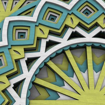 Intra απο ξύλο plywood 3mm-4mm πάχος - Flower Mandala , Layered Mandala  Δίασταση 30x30 cm INTRAFABR-29230161 - Image 6