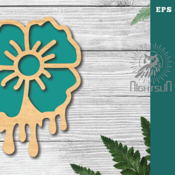 Intra απο ξύλο plywood 3mm-4mm πάχος - Διακόσμηση με κομμένο λέιζερ λιωμένο με λουλούδια 4 Δίασταση 20x20 cm INTRAFABR-120094485 - Image 1