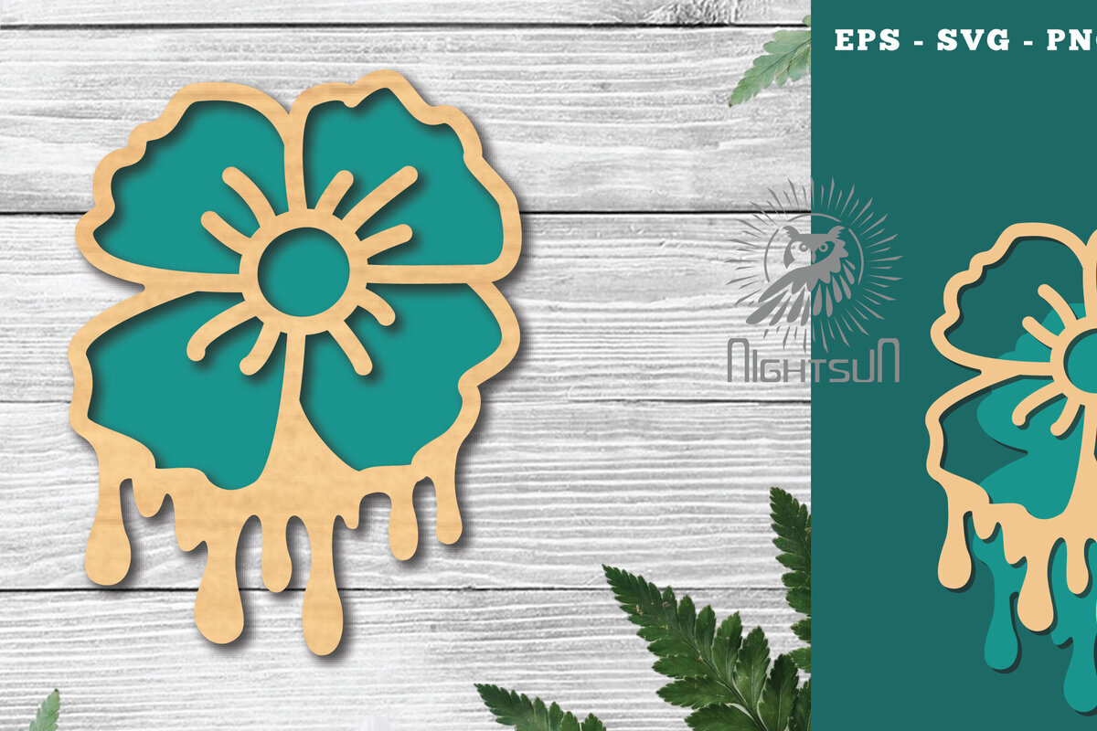 Intra απο ξύλο plywood 3mm-4mm πάχος - Διακόσμηση με κομμένο λέιζερ λιωμένο με λουλούδια 4 Δίασταση 20x20 cm INTRAFABR-120094485