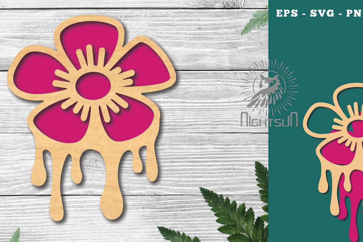 Intra απο ξύλο plywood 3mm-4mm πάχος - Διακόσμηση με κομμένο λέιζερ λιωμένο με λουλούδια 5 Δίασταση 20x20 cm INTRAFABR-120094524