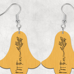 Intra απο ξύλο plywood 3mm-4mm πάχος - Flower Mom Boho Σκουλαρίκια Δίασταση 3x3 cm INTRAFABR-28271628