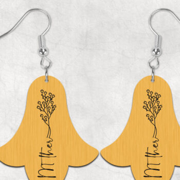 Intra απο ξύλο plywood 3mm-4mm πάχος - Flower Mom Boho Σκουλαρίκια Δίασταση 3x3 cm INTRAFABR-28271628 - Image 1