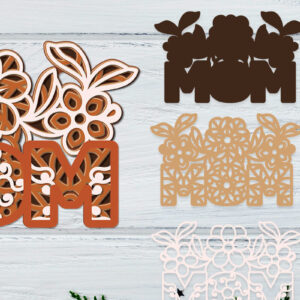 Intra απο ξύλο plywood 3mm-4mm πάχος - Flower Mom  Layered Mom 3D Δίασταση 30x20 cm INTRAFABR-57322144