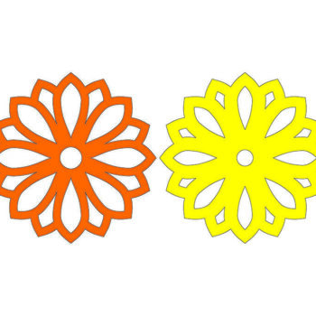 Intra απο ξύλο plywood 3mm-4mm πάχος - Στολίδι λουλουδιών Δίασταση 6x6 cm INTRAFABR-117822710 - Image 2