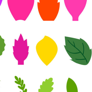 Intra απο ξύλο plywood 3mm-4mm πάχος - Πέταλα λουλουδιών και φύλλα Πακέτο Δίασταση 30x20 cm INTRAFABR-90351673 - Image 1