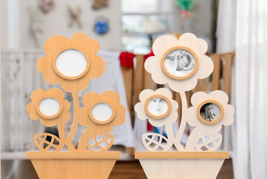 Intra απο ξύλο plywood 3mm-4mm πάχος - Κορνίζα λουλουδιών Laser212 Δίασταση 4x4 cm INTRAFABR-118485016