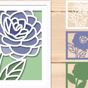 Intra απο ξύλο plywood 3mm-4mm πάχος - Flower Shadow Box, 3d Layered Papercut Δίασταση 8x8 cm INTRAFABR-65912406 - Image 1