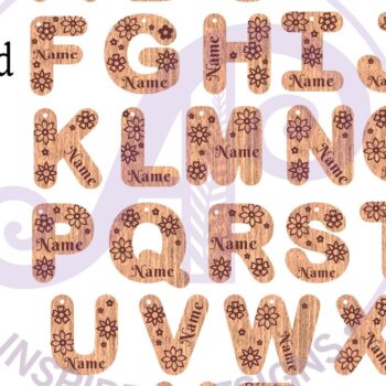 Intra απο ξύλο plywood 3mm-4mm πάχος - Μπρελόκ με θέμα το λουλούδι Σχέδια επιστολών Δίασταση 4x4 cm INTRAFABR-91700585 - Image 3