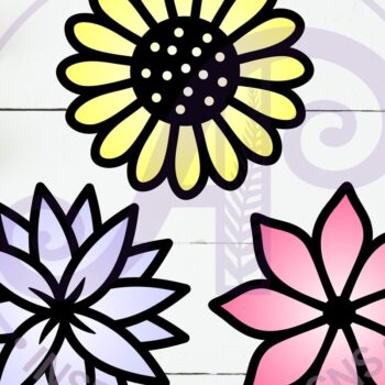 Intra απο ξύλο plywood 3mm-4mm πάχος - Flower Two Layer Cut Outs Laser D7 Δίασταση 30x20 cm INTRAFABR-122570870 - Image 2