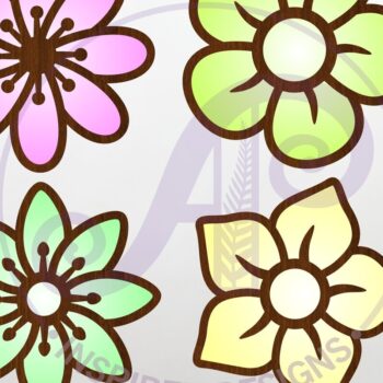 Intra απο ξύλο plywood 3mm-4mm πάχος - Flower Two Layer Laser Cut Outs File Δίασταση 30x20 cm INTRAFABR-118776894 - Image 1