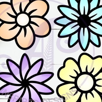 Intra απο ξύλο plywood 3mm-4mm πάχος - Flower Two Layer Laser Cut Outs File Δίασταση 30x20 cm INTRAFABR-118776834 - Image 2