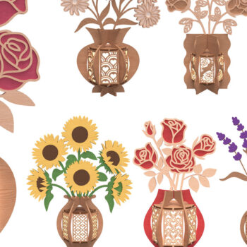 Intra απο ξύλο plywood 3mm-4mm πάχος - Βάζο λουλουδιών Δέσμη κοπής με λέιζερ Δίασταση 30x20 cm INTRAFABR-112273987 - Image 1