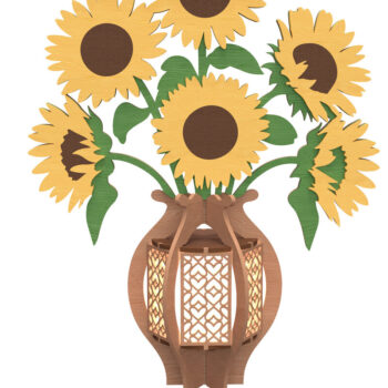 Intra απο ξύλο plywood 3mm-4mm πάχος - Βάζο λουλουδιών Δέσμη κοπής με λέιζερ Δίασταση 30x20 cm INTRAFABR-112273987 - Image 2