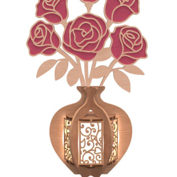 Intra απο ξύλο plywood 3mm-4mm πάχος - Βάζο λουλουδιών Δέσμη κοπής με λέιζερ Δίασταση 30x20 cm INTRAFABR-112273987 - Image 8