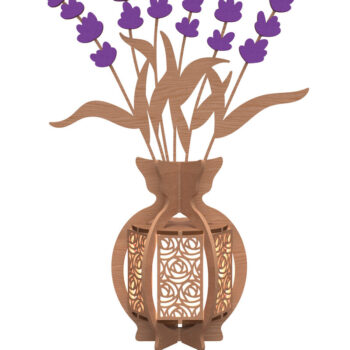 Intra απο ξύλο plywood 3mm-4mm πάχος - Βάζο λουλουδιών Δέσμη κοπής με λέιζερ Δίασταση 30x20 cm INTRAFABR-112273987 - Image 9