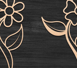 Intra απο ξύλο plywood 3mm-4mm πάχος - Βάζο λουλουδιών κομμένο με λέιζερ επιτοίχια πινακίδα Δίασταση 30x20 cm INTRAFABR-69128337