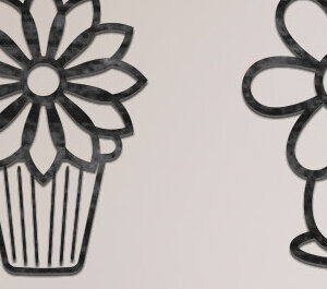 Intra απο ξύλο plywood 3mm-4mm πάχος - Βάζο λουλουδιών κομμένο με λέιζερ επιτοίχια πινακίδα Δίασταση 30x20 cm INTRAFABR-69128355