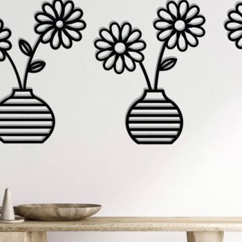 Intra απο ξύλο plywood 3mm-4mm πάχος - Βάζο λουλουδιών Μεταλλικό Σετ Διακόσμησης Τοίχων Δίασταση 3600x3600 cm INTRAFABR-110441544 - Image 3