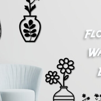 Intra απο ξύλο plywood 3mm-4mm πάχος - Πακέτο διακόσμησης τοίχου με βάζο λουλουδιών Δίασταση 40x50 cm INTRAFABR-67440944 - Image 1