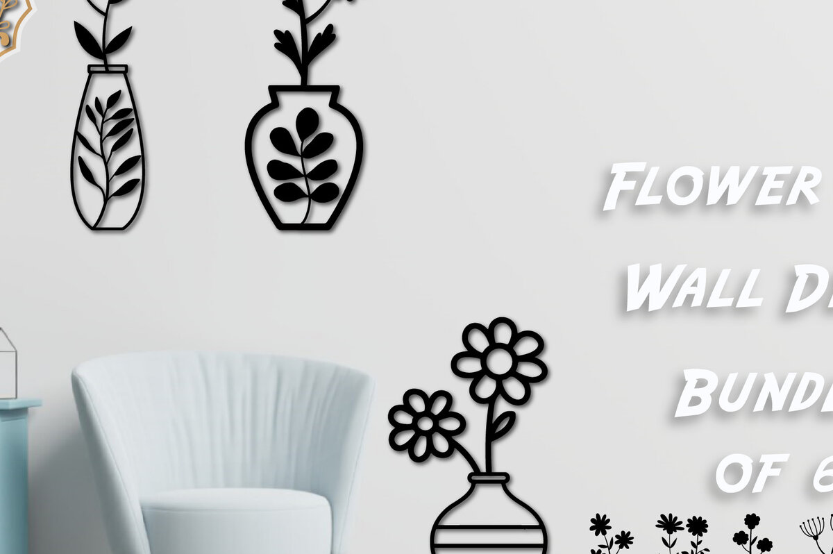 Intra απο ξύλο plywood 3mm-4mm πάχος - Πακέτο διακόσμησης τοίχου με βάζο λουλουδιών Δίασταση 40x50 cm INTRAFABR-67440944