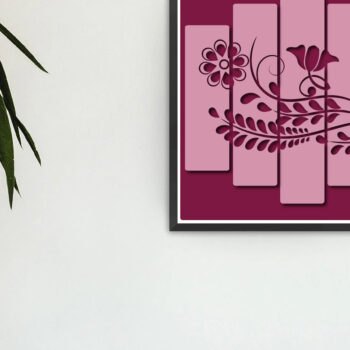 Intra απο ξύλο plywood 3mm-4mm πάχος - Τέχνη τοίχου λουλουδιών Δίασταση 40x50 cm INTRAFABR-20663691 - Image 2