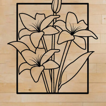 Intra απο ξύλο plywood 3mm-4mm πάχος - Τέχνη διακόσμησης τοίχου λουλουδιών, κοπής με λέιζερ Δίασταση 40x50 cm INTRAFABR-62966139 - Image 1